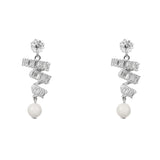 Nikola Crystal and Pearl Earrings