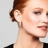 Oma Pearl Heart Huggie Earrings
