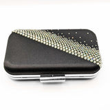 Onyx Black Crystal Diagonal Clutch