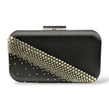 Onyx Black Crystal Diagonal Clutch