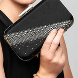Onyx Black Crystal Diagonal Clutch