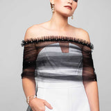 Ophelia Ruffle and Pearl Tulle Wrap