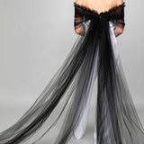 Ophelia Ruffle and Pearl Tulle Wrap