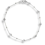 Ryan Crystal and Pearl Bow Charm Lariat Necklace