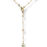 Presley CZ Crystal Charm Lariat Necklace