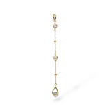 Gold charm with teardrop cubic zirconia crystal – Presley necklace interchangeable charm