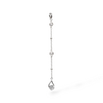 Silver charm with teardrop cubic zirconia crystal – Presley necklace interchangeable charm