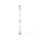 Silver charm with teardrop cubic zirconia crystal – Presley necklace interchangeable charm