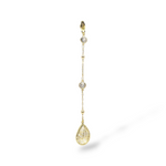 Gold charm with lacey teardrop crystal pendant – Reed necklace interchangeable charm