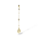 Gold charm with lacey teardrop crystal pendant – Reed necklace interchangeable charm