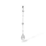 Silver charm with lacey teardrop crystal pendant – Reed necklace interchangeable charm