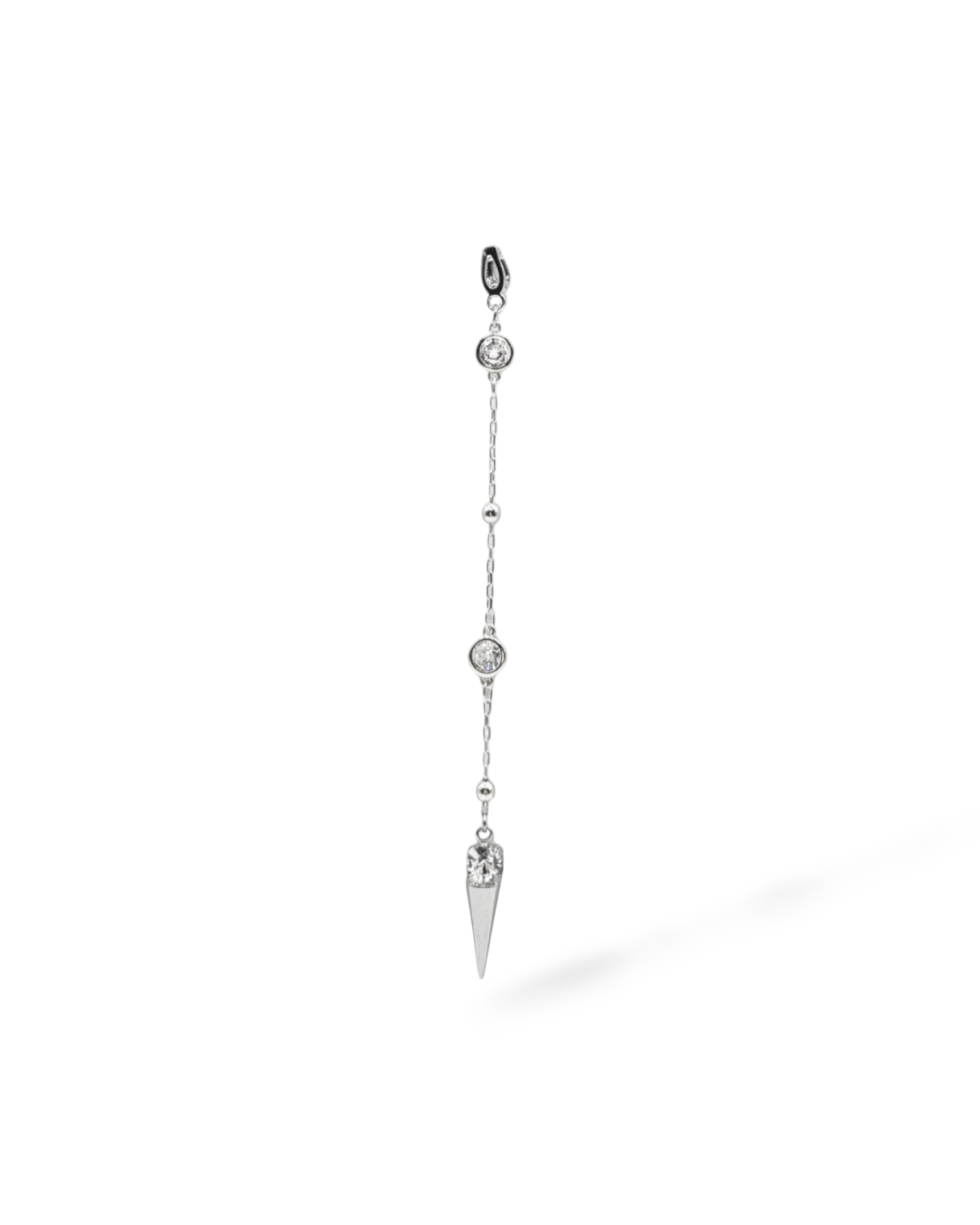 Silver charm with crystal spike pedant – Ricky necklace interchangeable charm