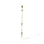 Gold charm with crystal spike pedant – Ricky necklace interchangeable charm