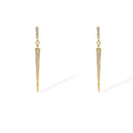 Product image of gold Sloane earrings with pavé cubic zirconia crystals on a white background
