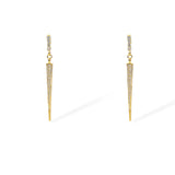 Product image of gold Sloane earrings with pavé cubic zirconia crystals on a white background