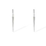 Product image of silver Sloane earrings with pavé cubic zirconia crystals on a white background