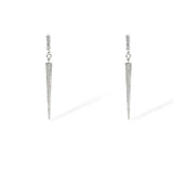 Product image of silver Sloane earrings with pavé cubic zirconia crystals on a white background