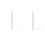 Front view of the Sophia earrings in silver showcasing the modern bar and chain style.