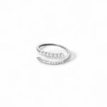 Tai silver adjustable pearl and crystal split ring by Ariel Taub