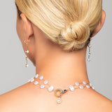 Très Chic gold pearl choker necklace back styling