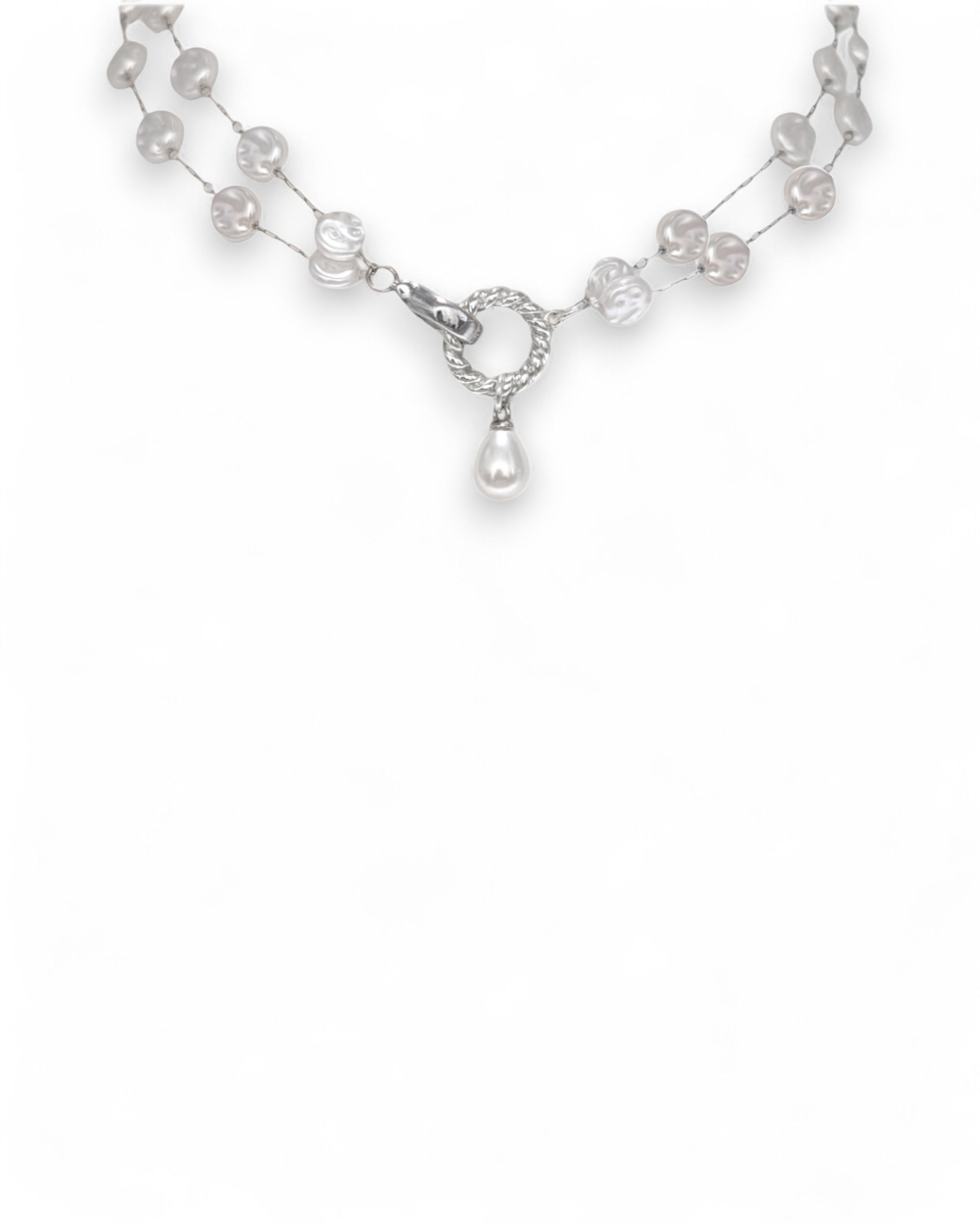 Très Chic Double Row Pearl Choker Necklace