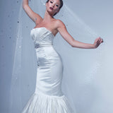 Carina Chapel Mantilla with Scatter Crystal Border