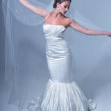 Carina Chapel Mantilla with Scatter Crystal Border