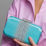 Ella Aqua Crystal Clutch