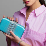 Ella Aqua Crystal Clutch