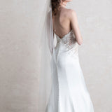 Illusion Pearl and Crystal Trimmed Waltz Veil
