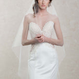 Illusion Pearl and Crystal Trimmed Waltz Veil