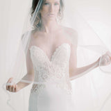 Ilyse Horsehair and Beaded Trimmed Cathedral Veil