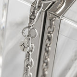 Kristy Diagonal Crystal Lucite Clutch