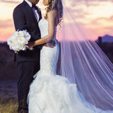Carina Chapel Mantilla with Scatter Crystal Border
