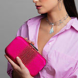 Ella Hot Pink Crystal Clutch
