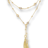 London Crystal Tassel Lariat Necklace