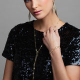 London Crystal Tassel Lariat Necklace