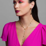 London Crystal Tassel Lariat Necklace