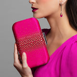 Ella Hot Pink Crystal Clutch