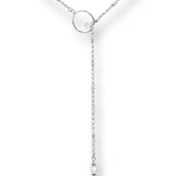 Mila Crystal and Pearl Lariat Necklace