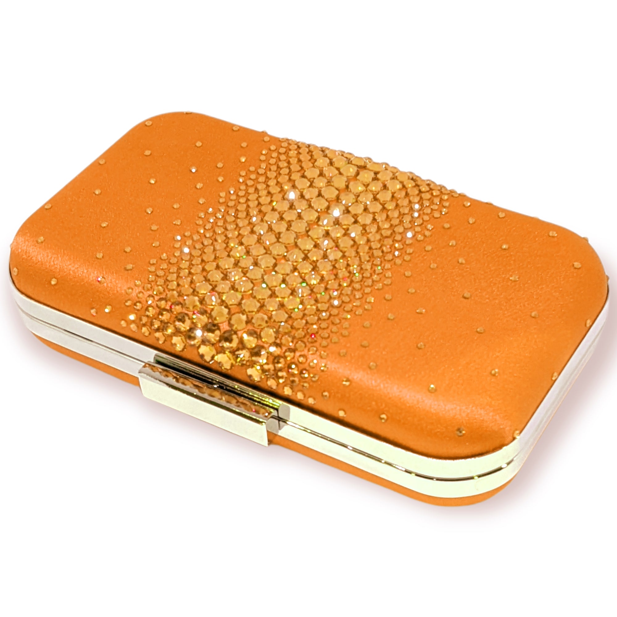 Ella Orange Crystal Clutch