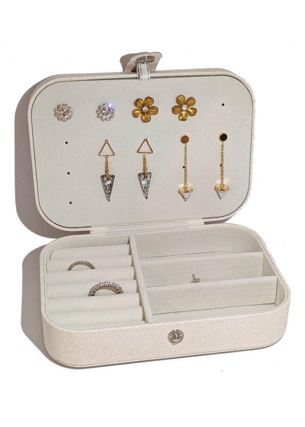 Pearl Monogram Travel Jewelry Box