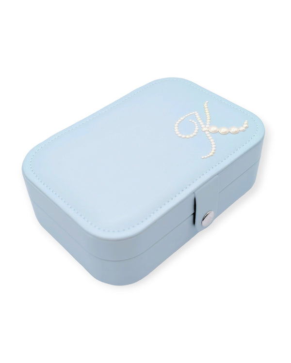 Pearl Monogram Travel Jewelry Box