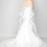 Oceana Angel Cut Cathedral Veil with Ruffle Design