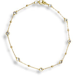 Ryan Crystal and Pearl Bow Charm Lariat Necklace