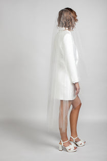 Quincy scatter crystal cascade cut waltz length wedding veil