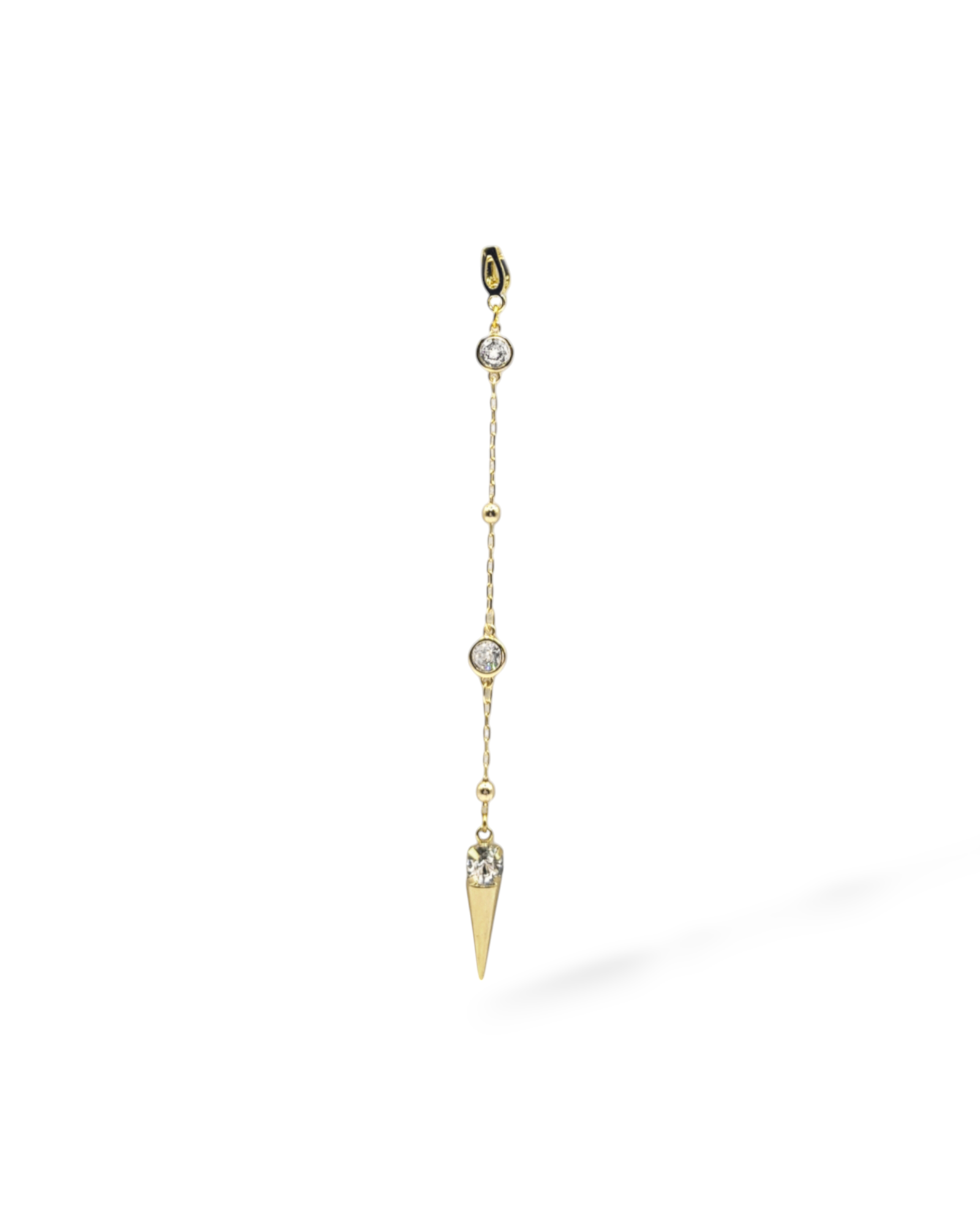Gold charm with crystal spike pedant – Ricky necklace interchangeable charm