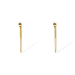 Stevie earrings in gold with polished ball post and double chain drop