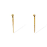 Stevie earrings in gold with polished ball post and double chain drop