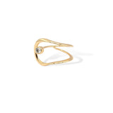 Stellar wrap ring in gold with center cubic zirconia crystal